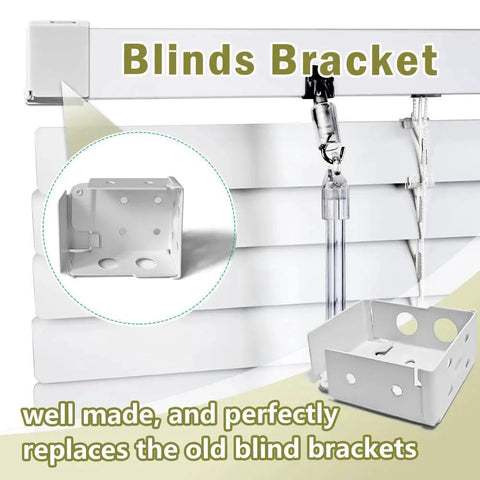 Pair Of Mini Blind Brackets For Low Profile White Window Blinds Headrail Holder Brackets Set Of 2 With 8 Screws, sturdy installation