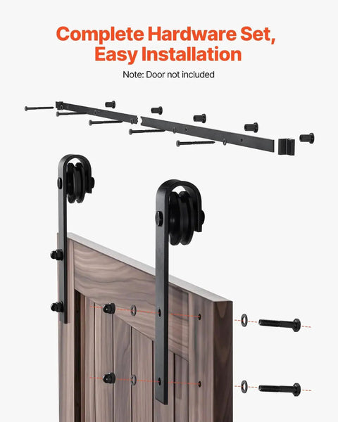 Heavy Duty Sliding Barn Door Hardware Kit Supports Up To 330 Lb, For Doors Up To 36 Inches Wide And 1.375 To 1.75 Inches Thick