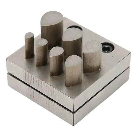Pro Grade Disc Cutter Set For Jewelry Making with 7 size punch die plates and flat bottom for accurate punching, metal cutting tool.