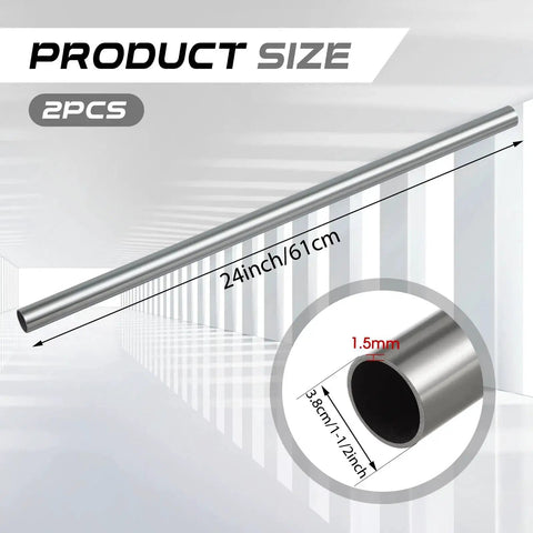 One And A Half Inch Outer Diameter 304 Stainless Steel Tubing Weldable Round Metal Tube Two Feet Long With 0.06 Inch Wall Thickness