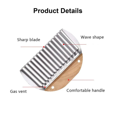 Crinkle Cutter For Veggies And Potatoes Stainless Steel Wave Knife For Chips And Fries Durable Rust Resistant Kitchen Gadget Easy To Use