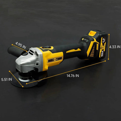 Cordless Brushless Angle Grinder Three Eighths Inch With 4 Variable Speeds For Cutting Grinding Polishing And Rust Removal Runs On Makita 18V Batteries Longer Motor Life Faster Heat Dissipation Perfect For Pros And DIYers on black surface