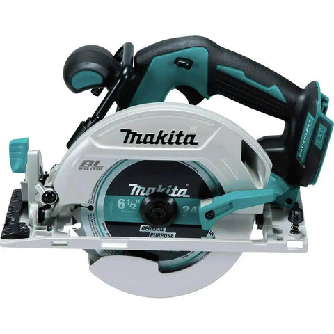 Front view of 18V LXT Brushless Cordless Circular Saw Tool Only With Six And A Half Inch Blade Automatic Speed Change 5000 RPM