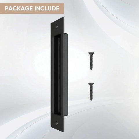 8-Inch Recessed Door Pull Pocket Handle Matte Black For Sliding Barn Doors Closets And Bifold Doors Durable Carbon Steel Finish