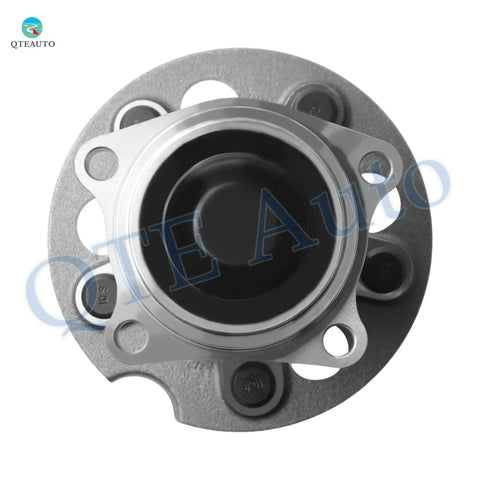 Rear Wheel Hub Bearing Assembly For 1996-2003 Toyota RAV4 FWD Non ABS Plug And Play OEM Grade Replacement For A Smooth Ride And Reliable Wheel Hub Performance, top view of metal hub with mounting holes and central bearing