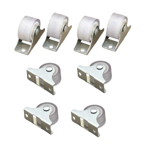 1 Inch Mini Caster Wheels Set 8 Pieces Fixed Silent Non Swivel Thickened Rubber Castors With Metal Top Plate for Furniture