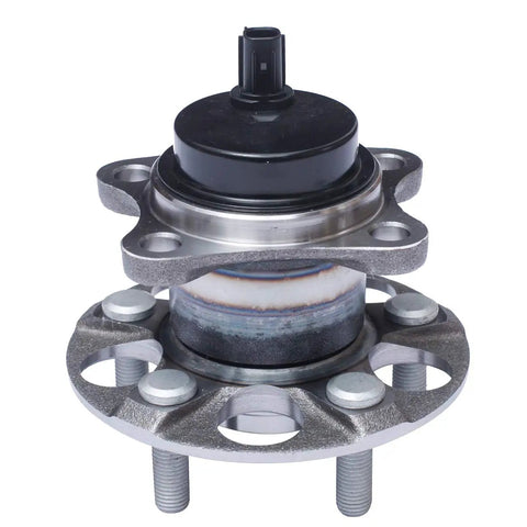 Front view of Pair Rear Wheel Bearing And Hub Assembly For 2010 To 2015 Prius Excluding Prius C And Prius V Models Plus 2012 To 2015 Prius Plug In 5 Lug With ABS OEM Approved And ISO Certified