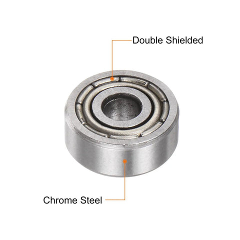 Pack of 25 623ZZ deep groove ball bearings, 3mm bore 10mm OD 4mm thickness, carbon steel double-shielded ABEC3 Z1 low-noise sealed bearing