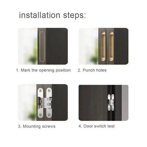 Adjustable Concealed Door Hinges For 180 Degree Folding Doors In Stainless Steel Built In Heavy Duty Quiet Operation Smooth