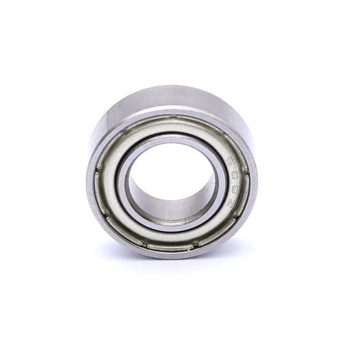 Close-up front view of Deep Groove Ball Bearing 8x16x5mm 688ZZ Double Metal Shields Pre Lubricated for RC models and 3D printers.