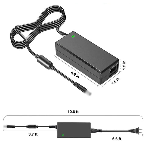 New 24V DC 2.5A Power Supply Adapter For GP306B-240-250 And GP306C-240-250 Models, black adapter with cord dimensions