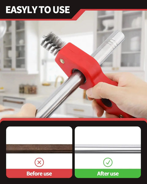 4 Piece 4 In 1 Copper Pipe Cleaning Kit With Reamer And Deburring Brush For 1/2 And 3/4 Inch PVC PPR Brass Aluminum Pipes in use