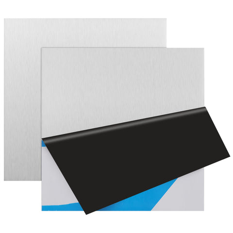 2 Pack 304 Stainless Steel Sheets 6 By 6 By 1 32nd Inch 20 Gauge Shim Stock Plates For Crafting DIY Stovetop with protective film.