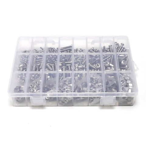 Organized Huge 900 Piece Stainless Steel Nuts And Bolts Set With Metric M3 M4 M5 M6 Screws Pan Head Phillips Drive And Flat Washers