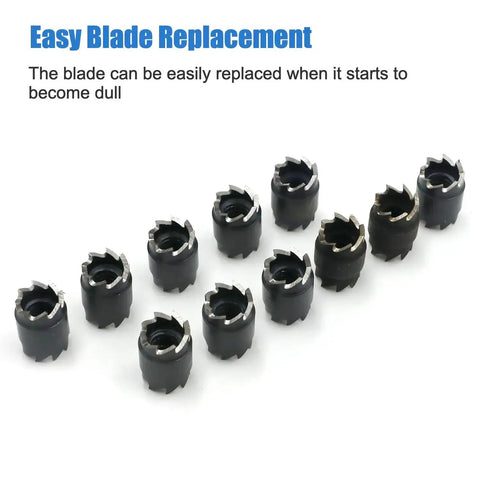 Spot Weld Cutter Set Three Eighth Inch Hole Cutter For Sheet Metal And Auto Body Repair, 14 Pack High Speed Steel Blades, top view