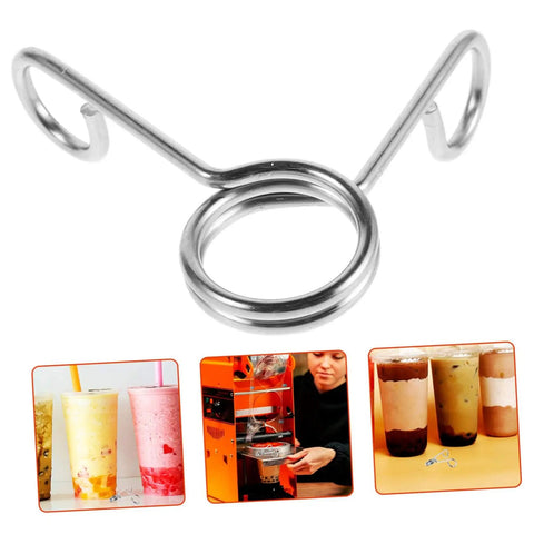 10 Piece Stainless Steel Spring Clips For Cup Sealing Machines Universal Replacement Accessories For Bubble Tea