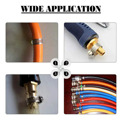 Versatile 65 Piece Set 304 Stainless Steel Adjustable 8 To 44mm Worm Gear Hose Clamp Set used on various pipes and hoses