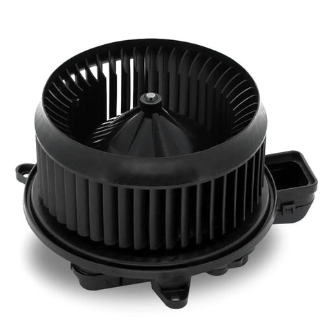 Front HVAC Blower Motor With Brushless Design OEM Replacement For Ford And Lincoln Vehicles, top view showing plug and mount