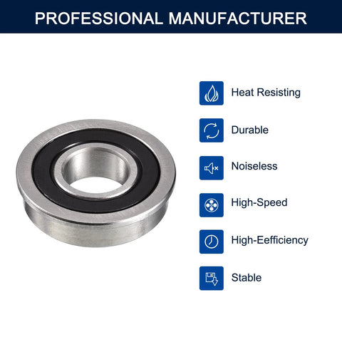 HiPicco FR4-2RS bearing, 1/4 in bore, 5/8 in outer diameter, chrome steel, front view