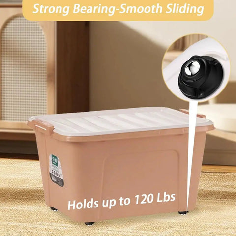 Storage bin with 1 Inch Self Adhesive Caster Wheels With Low Profile 360 Degree Swivel Stainless Steel Rollers For Furniture, Black Finish