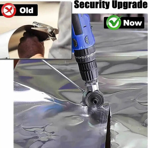 Turn Your Drill Into a Metal Sheet Cutter Nibbler for Precise Cuts with Fast Drill Attachment cutting aluminum sheet close-up