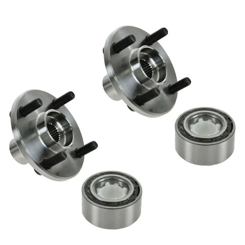 Front Left And Right Wheel Bearing Hub Assembly Kit Two Piece Set For 98 02 Chevrolet Prizm 93 97 Geo 93 02 Toyota Corolla No ABS Brakes Direct Fit Replacement With Durable Bearings And Sealed Hubs.