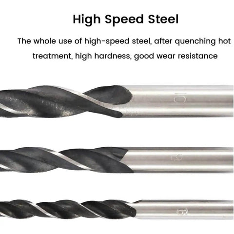 Pocket Hole Screw Jig And Dowel Drill Joinery Kit For Woodworking showing high-speed steel drill bits