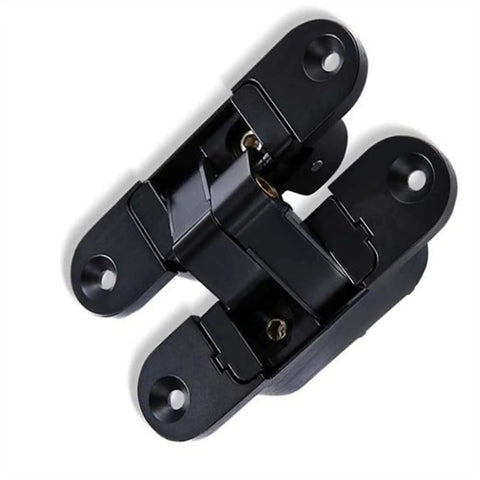 Black hinge product image related to Three Dimensional Invisible Door Hinges For Wood Doors And Hidden Install, 180 Degree Swing