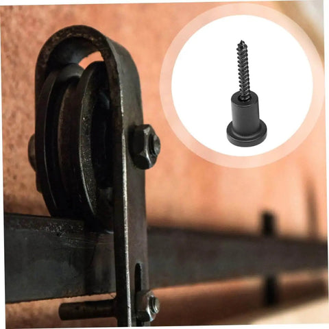 Close-up of Barn Door Track Connector Accessories With Wall Spacers For Sliding Barn Doors DIY Upgrade Kit Replacement Parts