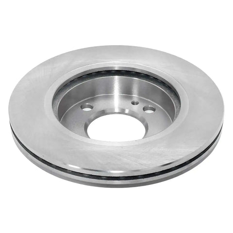 Front view of Front Vented Disc Brake Rotor With Hub Centric Fit And Non Directional Swirl Finish For Easy Install Without Machining Castings