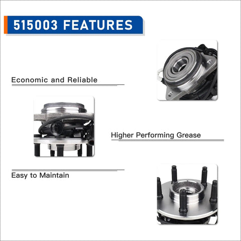 Front 4WD Wheel Hub Bearing Assembly With ABS Direct OEM Replacement Bolt On For Ford Explorer showing features