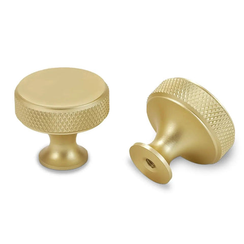 10 Pack Brushed Brass Kitchen Cabinet Knobs With Knurled Texture Gold Drawer Knobs For Cabinets And Drawers Durable Hardware