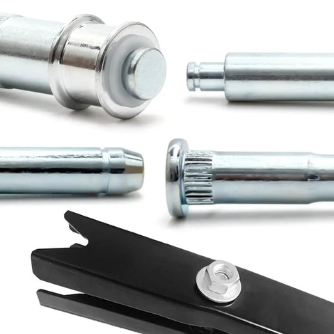 Door Hinge Pin And Bushing Repair Kit With Roller Pins For Chevy GMC Trucks Suburban Tahoe Compatible Hinges Durable Zinc Plated Steel Includes 4 Hinge Pins And 2 Roller Pins close-up