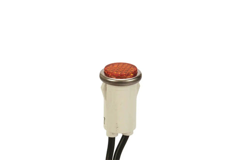 Round Indicator Light With Non Replaceable Lamps For Press Fit 0.5 Inch Panel Cutout And 0.5 Inch Mounting Hole Diameter Amber Diamond Lens