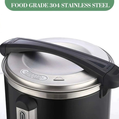 Top view of Big Ol 12L 3 Point 2 Gallon Stainless Steel Coffee Urn With Double Wall Insulation Electric Hot Beverage Dispenser lid.