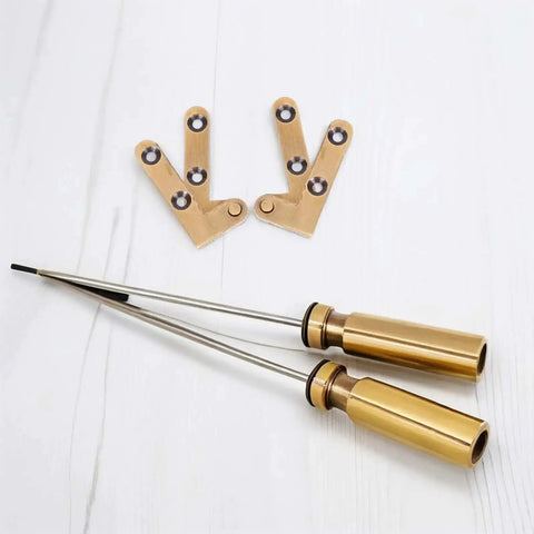 Two Pack Heavy Duty Invisible Door Self Closing Pivot Hinges with bronze finish for cabinets and home use with quiet operation