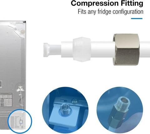 iSpring ICEK Ultra Safe fridge water line installation kit with 1/4" compression fitting, 20 ft tubing