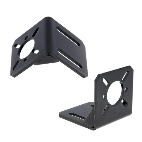 Heavy Duty L Shaped Motor Mounting Bracket For DC And Stepper Motors, 20mm To 31mm Mounting Holes, Compatible With 750 755 775 795 850 855 875 895 Motors And 28mm 35mm 42mm Steppers, Alloy Steel 3mm, Pack Of 2, JOYNANO Compatible, side view