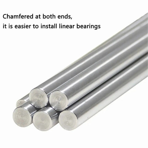 Two Pack 12mm x 300mm Linear Guide Rails Set Chrome Plated Steel Shafts for 3D Printers and DIY CNC Machines, chamfered ends