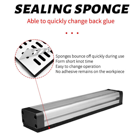 Sealing sponge with quick-change back glue feature showing sponge material and adhesive benefits for industrial use