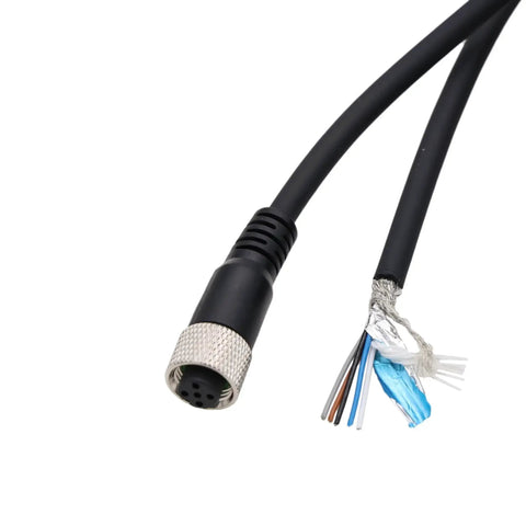 M12 A Coded 5 Pin Female Cable For Encoder Actuator Sensor Controller CAN Bus Open End Power Data Cable For Industrial Automation Networking IO Link Profibus CANopen 35m