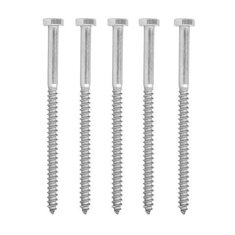 Beefy Stainless Steel Half Thread Wood Hex Lag Screws M6 X 100mm Self Tapping For Carpentry No Pre Drill Needed High Hardness DIN 571 Standard Pointed