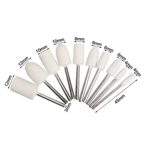 1 Inch Polishing Buffing Wheel Set For Rotary Tools With Wool Felt And Cotton Mounted 3mm Shank, Mini Brush Kit