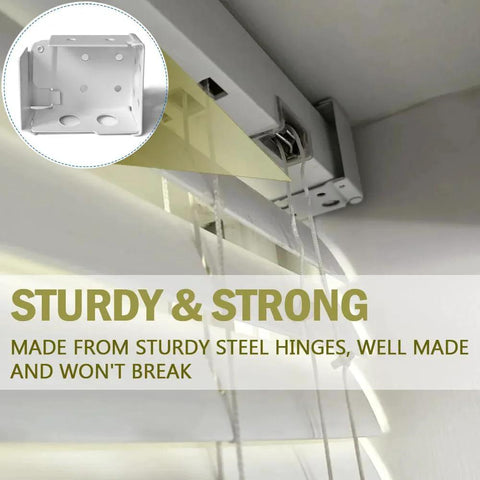Pair Of Mini Blind Brackets For Low Profile White Window Blinds Headrail Holder Brackets Set Of 2 with 8 Screws installed view