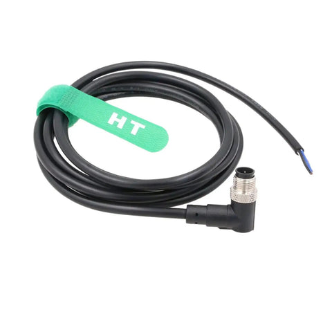 Sensor Actuator M12 A Coded 4 Pin Right Angle Shielded Cable Open Wire Leads For Industrial Automation And DeviceNet CANopen IO Link Profibus Networking 5m Pro Grade Gear coiled with green strap