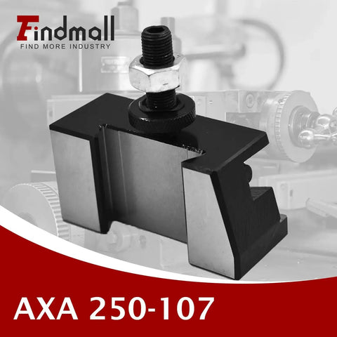 AXA 250-107 Universal Parting Blade Holder for CNC Lathe Quick Change System, fits 250-100 and 250-111 tool posts, shown with bolt.