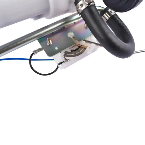 Close-up of Ford Fuel Tank Sending Unit Replacement For 1999-2003 F250 And F350 Super Duty With 7.3L Diesel Fits 137 158 172 In Wheelbase OE FG239A PS175 F81Z9275AJ with hoses and mounting components visible