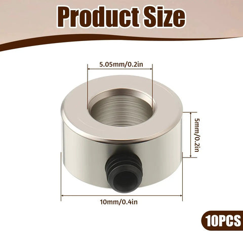 10 Pack Shaft Collars With Wrench And Screws 5.05mm Bore 10mm Outer Diameter 5mm Width Solid Steel Construction Landing Gear Stopper Wheel Collar For Machinery And Industrial Use Perfect For Precision Equipment Assembly And Maintenance