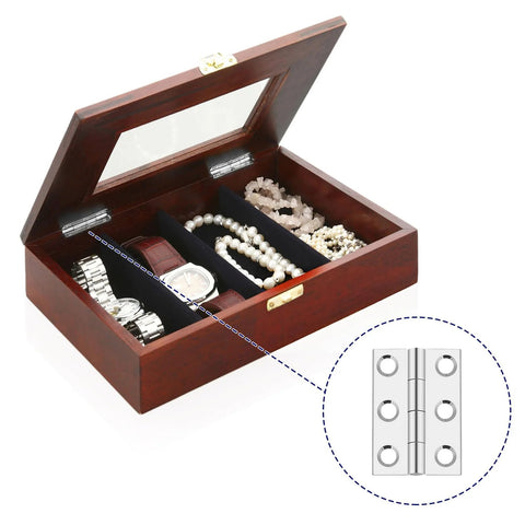 Stainless steel 2-inch folding hinges, 20-piece set for wooden boxes and light crafts