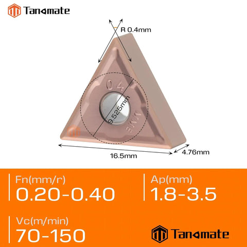 Premium 10 Pack TNMG331 TNMG160404 Indexable Carbide Turning Inserts dimensions and specifications Tanomate